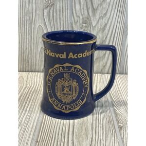 US Naval Academy Annapolis Coffee Mug Cobalt Blue Gold Crest Souvenir USNA